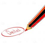 Illustrated Pencil with the Word Checked Encircled